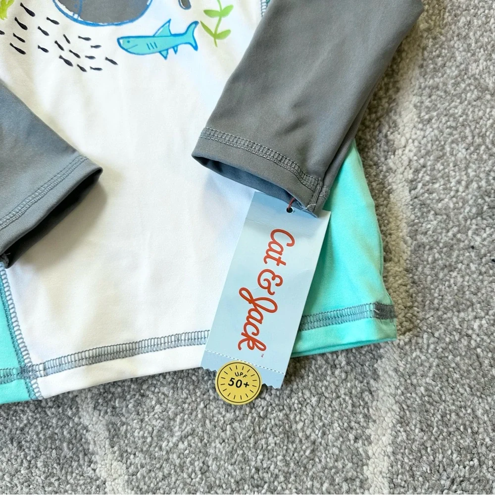 Cat & Jack Bundle of 3 UPF 50 Swim Shirt Rash Guards NWT Boys 12 Months